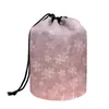 Cosmetic Bags Coloranimal Cherry Blossoms Prints Daily Use Portable Bag Reusable Soft Cylindrical Ladies Organizer Barrel Organizers