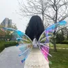 Novel Games Girls Electrical Toys Butterfly Wings with Music Lights Glowing Shiny Dress Up Moving Fairy For Birthday Wedding Present 230619