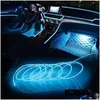 Lumières décoratives 1/3/4 / 5M Environnement de voiture El Wire Led Flexible Neon Interior Assembly Light pour Motive Decoration Lighting Accessor Dhae1