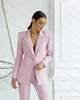 2 Stuks Luxe Roze Dames Pakken Blazer en Broek voor Werk Broekpak voor Bruiloft Zakelijk Maatwerk