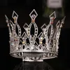 Haarspangen, Haarspangen, silberfarbene Kristall-Tiaras und Kronen, bunte runde Königin-Diademe, Hochzeitsaccessoires, Brautschmuck, Geschenk 230619