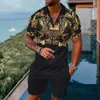 Heren Trainingspakken Trainingspak Poloshirt 2-delig Outfit Zomer Retro Totem Print Cools Man Modieus Luxe Hawaiiaans Strand Vakantie Korte mouw 230619