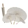 Paraplyer klassiska vita bambu papper paraply hantverk oljat papper diy kreativ tom målning brud parasol scen dekoratio dhvzf