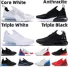 2023 Designers 270 270s Mens Women Running Shoes Triple Black White Pack Multi Dusty Cactus Trainer Brown Barely Rose Antracite Tea Berry Tênis ao ar livre