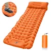 Camp Furniture Outdoor Camping Sleeping Pad Uppblåsbar madrass med kuddar Travel Mat Folding Bed Ultralight Air Cushion Vandring Trekking Tool 230617