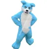 Traje de mascote de raposa de cão Husky de cabelo comprido, personagem de tema de anime de desenho animado, carnaval unissex, tamanho adulto, festa de aniversário de natal, roupa ao ar livre, terno