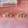 Stud Earrings Boho Female 925 Silver Needle Stackable Flower Inlaid Cubic Zircon For Women Fashion Statement Bijoux