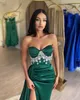 Élégant vert émeraude robes de bal diamant chérie fête robes de soirée fendu formel longue occasion spéciale robe