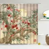 Douchegordijnen Chinese stijl bloem en vogel douchegordijn waterdicht badkamer gordijn 3D bedrukte stof met haak decoratie douchegordijn 230619