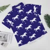 Camisas Casuais Masculinas Galloping Horse Beach Shirt Running Horses Print Havaianas Blusas Estéticas Masculinas Manga Curta Top Plus Size 4XL