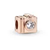 Rose Gold 925 Sterling Silver Camera Vintage Pink Row Clip Charme Beads Fit Original Pandora Pulseira Mulheres Jóias Presente Frete Grátis