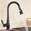 Kitchen Faucets Antique Faucet And Cold Water Wash Basin Stretching Sink Black Ancient Copper Pull