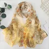 Scarves Green Grass Women Elegant Chiffon Georgette Bandana Scarf Summer Beach Sunscreen Thin Hijab 230619