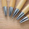 5st Bamboo Wood Ballpoint Pen 1.0mm Tip Blue Black Ink Business Signature Ball Office School Wrling Stationery