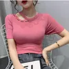 Women's T Shirts Cotton T-shirt Women Summer 2023 Short Sleeve Plus Size Slim Fit Casual Tees Sexy Crop Tops Ladies Basic Tshirts Harajuk