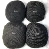 Naturlig ser Indian Virgin Human Hair Ersättning 8mm Afro Wave Toupee Full Lace Unit In Stock Ready Shipping for Black Men