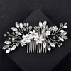 Gorgeous Pearls Haircomb Flower Rhinestone Crystal Hairpins Ladies Wedding Hair Clips for Bride Diadem Hair Tiaras