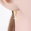 Hoop Earrings 925 Silver Round Circle Golden Cross Earring For Women Vintage Pendientes Mujer Moda Ear Oorbellen 2023 12mm 27mm