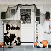 1 peça, bandeira de jardim de boas-vindas de linho de gato preto Boo Halloween (12 x 18 polegadas) decorações de casa de fazenda ao ar livre para jardim de outono, impressão frente e verso à prova d'água,