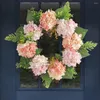 Dekorative Blumen, moderner Bauernhaus-Kranz, runde künstliche Blume, hohe Simulation, Dekoration, Frühling, Sommer, gefälschte Hortensie