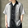 Men's Casual Shirts Patchwork Big Stripe WACKO MARIA Short Shirt Summer Men Women High Quality Hawaiian Beach Shirt Top 230619