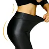 Leggings femme cuir brillant Sexy pour femmes 2023 été taille haute noir extensible Faux pantalon Mujer Ropa Vintage