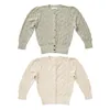 Pull 8071 enfants vêtements fille Cardigan été couleur Jacquard climatisation manteau tricoté bébé évider haut 230619