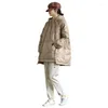 Chaqueta de plumón de pato blanco para mujer, invierno 2023, suéter holgado con tres cremalleras, abrigo para niñas pequeñas, chaquetas cálidas ligeras para mujer