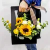 Gift Wrap Flower Bags Portable Foldable Bouquet Box With Handle Waterproof Paper Packing Bag Florist Carrier