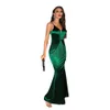 Yeni Tasarım Yeşil Deniz Kızı Prom Elbiseleri İllüzyon Boncuk Giz Elbisesi Özel Yapımı Dantel Aplikler Ünlü Parti Prom Elbise
