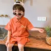 Kledingsets Kinderkledingsets xxx Jongens- en meisjeskleding Korte mouw Polo ShirtPant Kinderen 2-delig Pak Katoen Zomer Baby-outfit 230617