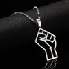 Pendant Necklaces Black Lives Matter Fist Symbol Chain Africa Hyperbole Jewelry Gift