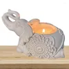 Candle Holders 1PC Votive Pottery Elephant Statues For Home Decor Wealth Lucky Figurine Holder Party