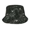 Bérets Style Grunge crânes seau chapeaux voyage symboles occultes satanisme noir magie champ chapeau pour casquette de pêche en plein air chapeaux