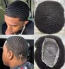10mm studsande våg full spetsstopp brasiliansk jungfrulig mänsklig hårbyte 8x10 manlig peruk för svarta män