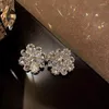 Dangle Earrings Korean Elegant Fashion Shiny Crystal Flower Stud For Women Girls Petal Rhinetone Oorbellen Party Jewelry