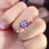 REARS RINGS Fine Jewelry 925 Sterling Silver Silver with Natural Gemstone Women الكلاسيكية الكلاسيكية البسيطة TANZANITE حلقة رائعة