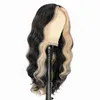 Nxy Hair Wigs 14 30inch Synthetic Highlight Lace Wig Long Ondulado Ombre para Mulheres Negras Parte do Meio Couro Cabeludo Falso Corpo Uso Diário 230619