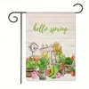Spring Garden Flag Double-Sided Color Printing Welcome Spring Decoration Flag Courtyard Lawn Welcome Decoration Flag
