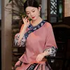 Ethnische Kleidung, Retro-gestickter Tang-Anzug für Damen, kurzes Temperament, chinesische schräge Knopfleiste, Rundhalsausschnitt, modifizierte Cheongsam-Jacke