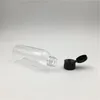 50 pcs Free Shipping 10 50 80 100 ml Transparent Plastic perfume bottle whit black Flip the top cover Empty Containers Wkasr