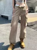 Jeans femme Kalevest Y2K Harajuku revers kaki mode coréenne femmes drôle Denim taille haute poches pantalon femme vêtements