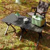 Mobili da esterno portatili pieghevoli in lega di alluminio Egg Roll Table Garden Camping Travel Tools Square Picnic Desk