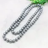 Chains 10mm Silver Color South Sea Shell Pearl Necklace Jewelry For Women Rope Chain Hand Made Natural Beads 36inch Choker Girl