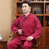 Abbigliamento etnico Abito tradizionale cinese Uomo Hanfu Tang Suit Lino Zen Taoist Top Robes Pants Ancient Wushu Taichi Uniform