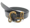 Belts Luxury Fashion Pu Belt For Women Designer Brand Metal Snake Buckle Waist Strap Female Dress Jeans Pants Decor Waistband
