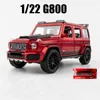 Diecast Model car 1 22 G800 SUV Alloy Car Model Diecast Simulation Metal Toy Off-road Vehicles Sound Light Childrens Gifts Collection 230617