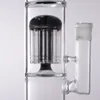 Black Bong Glass 14 Double Tire Perc Hookah - Recycler Dab Rig with Straight Tube for Smooth Smoking Experience