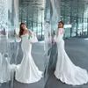 Romantische Meerjungfrau Brautkleider Schatz Lange Ärmel Rückenfrei Sweep Zug Satin Plus Size Hochzeitskleid Brautkleider Vestidos 2428