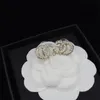Hochwertiger funkelnder Kristall-CC-Ohrring, Luxus-S925-Silberohrring für Damenmode, koreanischer Designer-Ohrringschmuck